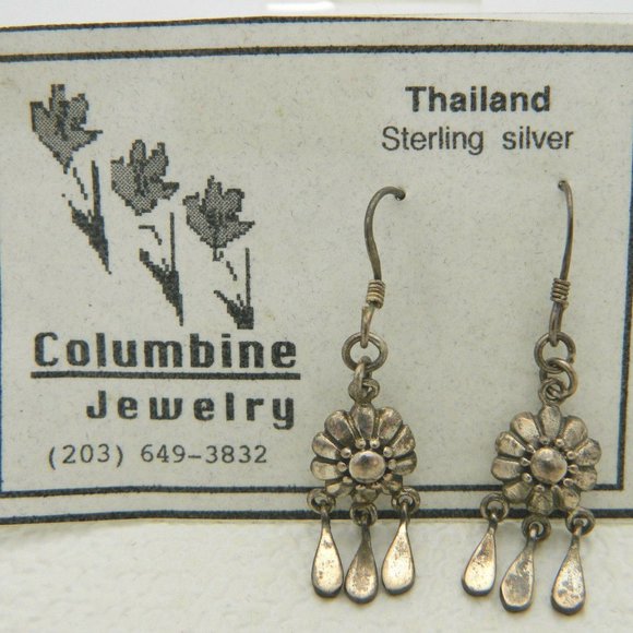 Vintage Jewelry - New Old Stock Thailand Sterling Silver Flower